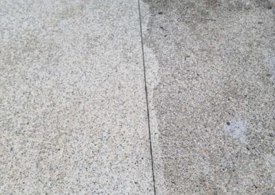 exposed aggregate concrete clean in process