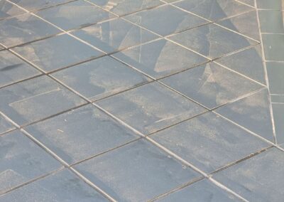 driveway and garden path before, dusty