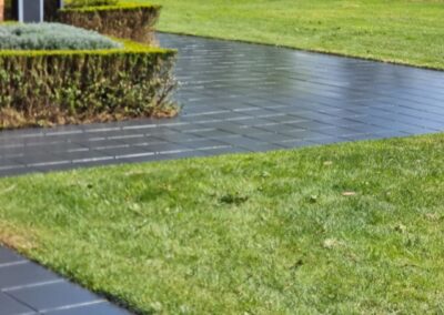 paver clean and paint, paved outdoor area fully painted for epoxy installation