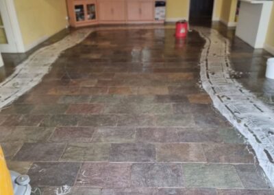 slate restoration services cleaning in progress